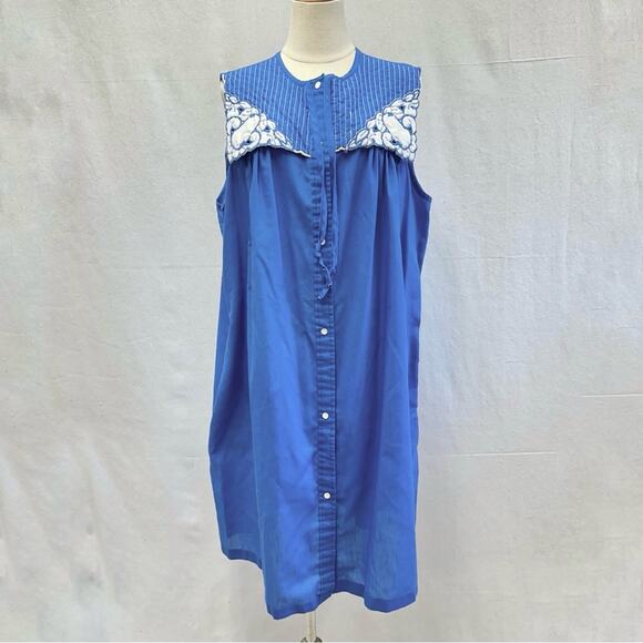 Lara Dee by Charm vintage 70s snap front house dress kaftan size 42-44 - Picture 1 of 16